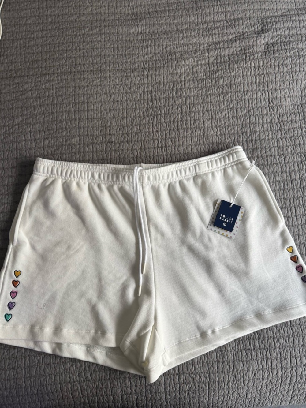 Roller Rabbit x Target Disco Heart Shorts, XXL, NWT White Knit Shorts